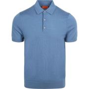 T-shirt Suitable Polo Merinowol Blauw