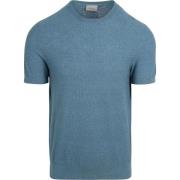 T-shirt Suitable Piqué T-shirt Linnen Blauw