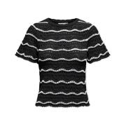 Trui Only Anna Sofia Life Knit - Black/Cloud Dancer