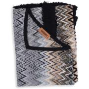 Sjaal Missoni Zigzag Gebreide Sjaal Beige Grijs