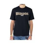 T-shirt Korte Mouw Blauer -