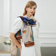 Sjaal V 1969 Zijden stola Onde Colorate