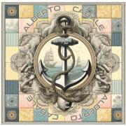 Sjaal Alberto Cabale Kleine zijden vierkant Anchor Cléo