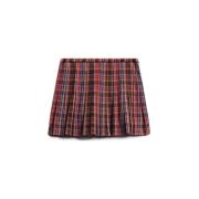 Rok Superdry Mini jupe à carreaux à taille mi-haute femme
