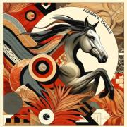 Sjaal Alberto Cabale Grote vierkante zijden Fire Horse Zoé