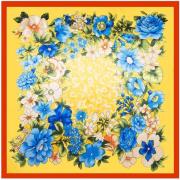 Sjaal Alberto Cabale Grote zijden vierkant Geel Oranje Zoé