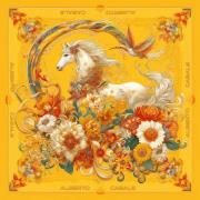 Sjaal Alberto Cabale Kleine zijden carré Dream Garden Cléo