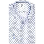 Overhemd Lange Mouw R2 Amsterdam R2 Poplin Overhemd Print Blauw