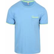 T-shirt Sun68 Piqué T-Shirt Fluo Stripe Lichtblauw