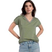 Blouse Admas T-shirt met slipe mouwen en V-hals Mexico