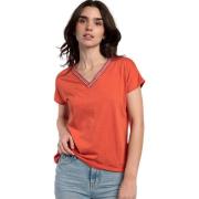 Blouse Admas T-shirt met slipe mouwen en V-hals Mexico