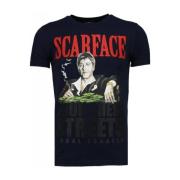 T-shirt Korte Mouw Local Fanatic Scarface Boss Rhinestone