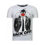 T-shirt Korte Mouw Local Fanatic Pussy Cat Rhinestone