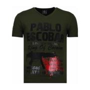 T-shirt Korte Mouw Local Fanatic Pablo Escobar Narcos Rhinestone