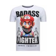 T-shirt Korte Mouw Local Fanatic Fight Club Mario Rhinestone
