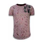 T-shirt Korte Mouw Local Fanatic Longfit Asymric Embroidery Patches