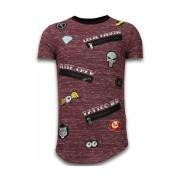 T-shirt Korte Mouw Local Fanatic Longfit Asymric Embroidery Patches