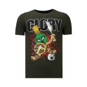 T-shirt Korte Mouw Local Fanatic Glory Martial Rhinestone