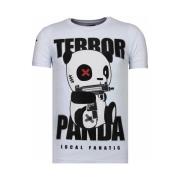 T-shirt Korte Mouw Local Fanatic Terror Panda Rhinestone