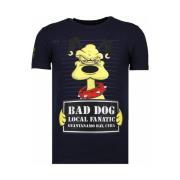 T-shirt Korte Mouw Local Fanatic Bad Dog Rhinestone