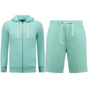 Trainingspak Enos Hoodie Rits Joggingshorts SET Mint