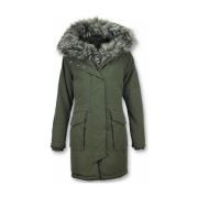Parka Jas Gentile Bellini Lange Parka Jas Faux Bontkraag