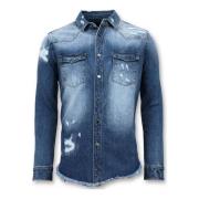 Overhemd Lange Mouw Enos Lange Spijker Denim Blouse