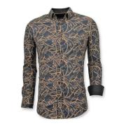 Overhemd Lange Mouw Tony Backer Luxe Stijlvolle Digitale Print