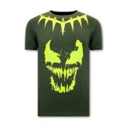 T-shirt Korte Mouw Local Fanatic Print Venom Face Neon