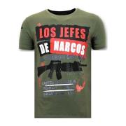 T-shirt Korte Mouw Lf Rhinestone Los Jefes De Narcos