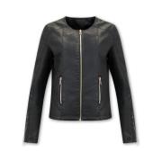 Blazer Bludeise Nep Leren Jasje