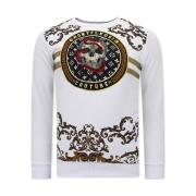 Sweater Tony Backer Print Snake Skull