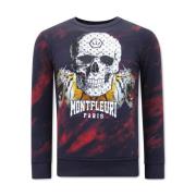 Sweater Tony Backer Print Skull Tiger