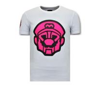T-shirt Korte Mouw Local Fanatic Print Mario Neon