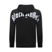 Sweater Top Star Hoodies Oversized Black Angels