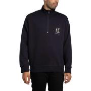 Sweater EAX Sweatshirt met borstlogo en 1/4 rits
