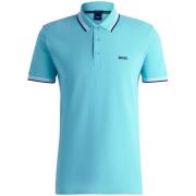 Polo Shirt Korte Mouw BOSS Paddy Piqué Polo Shirt Open Blue