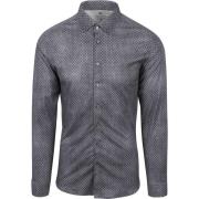 Overhemd Lange Mouw Desoto Overhemd Print Denim Donkerblauw