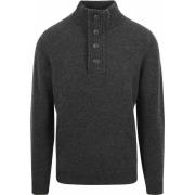 Sweater Barbour Trui Wol Patch Antraciet