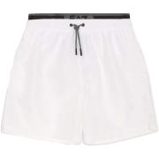 Zwembroek Ea7 Emporio Armani Double Waistband Swim Shorts White
