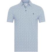 T-shirt R2 Amsterdam Polo Piqué Print Blauw