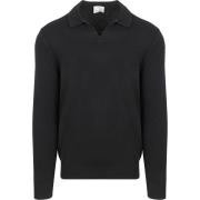 Sweater Profuomo Longsleeve Poloshirt Wol Blend Navy