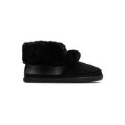 Broek Toms celeste black faux shearling plaid pantoffel