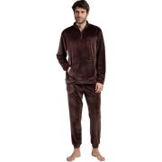 Trainingspak Admas Pyjama broek sweatshirt hoge kraag rits Corduroy