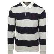 Polo Shirt Lange Mouw Mcgregor Rugbyshirt Streep Navy Grijs