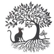 Beeldjes Signes Grimalt Boom Wanddecoratie Met Kat