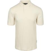 T-shirt Marc O'Polo Knitted Poloshirt Ribstructuur Off White
