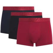 Boxers Emporio Armani Stretch Cotton Logo 3 Pack Trunks Black/Red