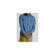 Overhemd Lange Mouw Lee 112320163 REGULAR SHIRT-WASHED BLUE