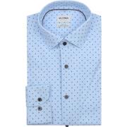 Overhemd Lange Mouw Olymp Overhemd Level 5 Print Lichtblauw